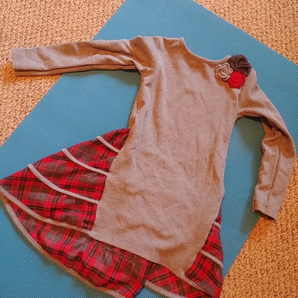 EUC Sweet Cotton-blend Dress w Knitted Roses